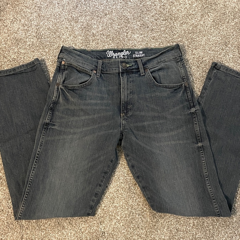 Wrangler Retro Dark Gray blue Denim Jeans